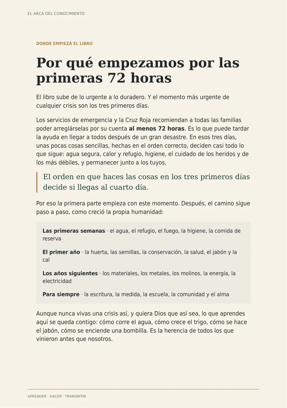 Página ii de El arca del conocimiento