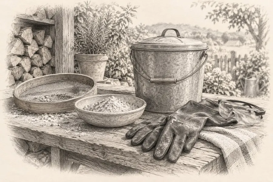 Ilustración a grafito de la parte V: La química de la casa