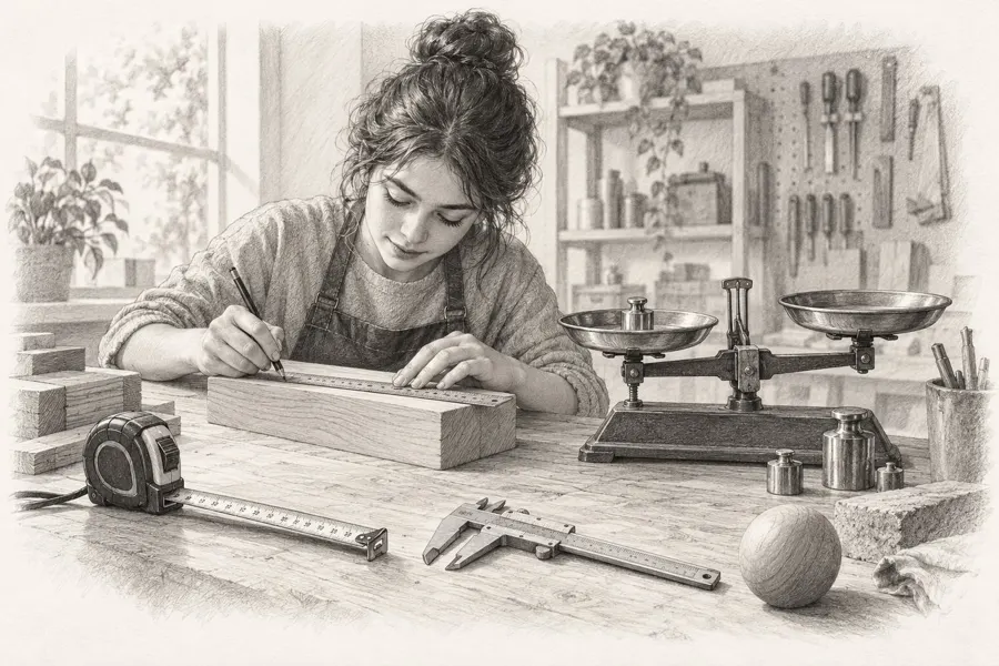 Ilustración a grafito de la parte IX: La medida, el tiempo y la orientación