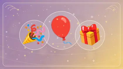 Globos y confeti
