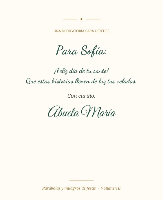 Ejemplo de página de dedicatoria