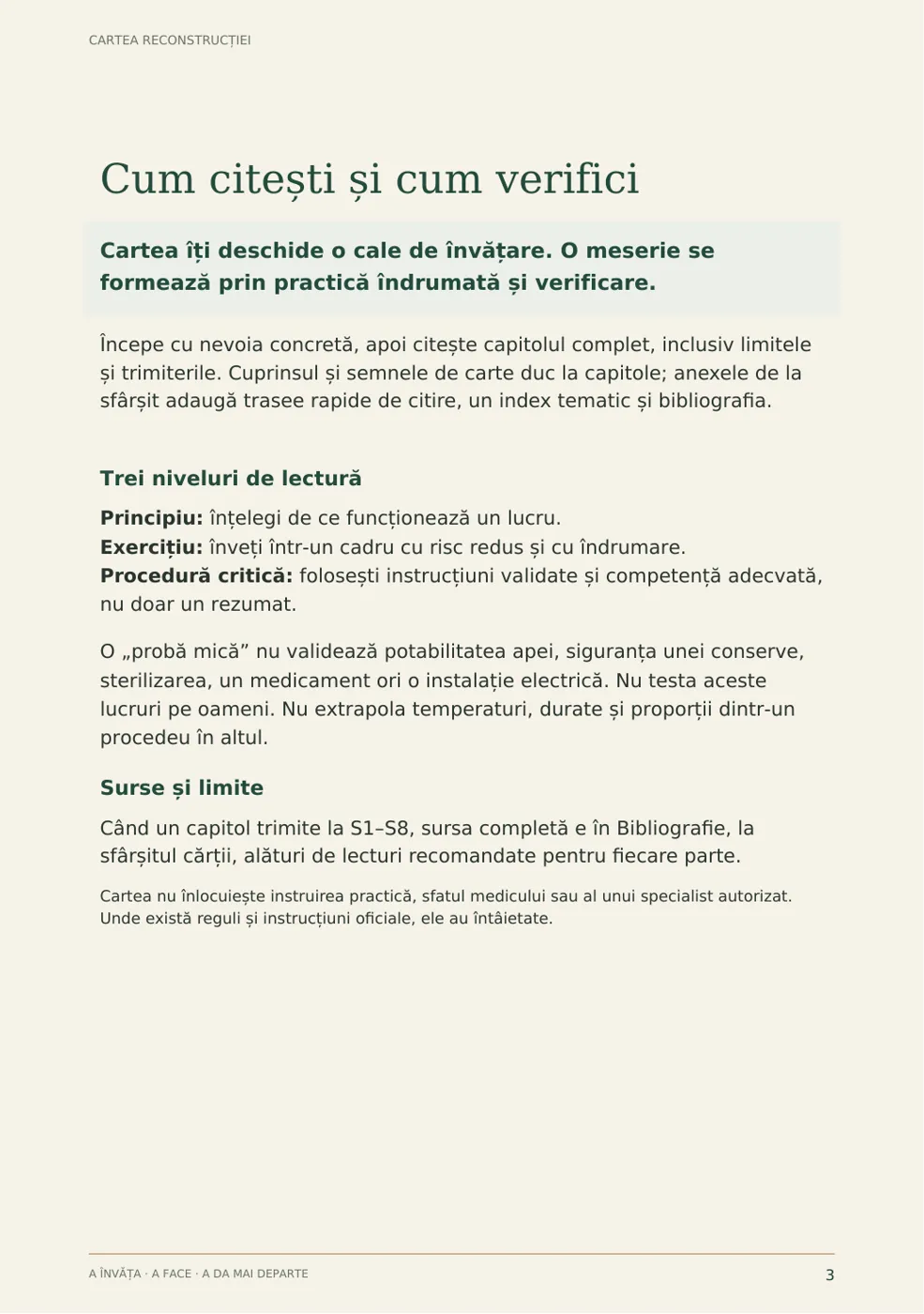 Pagina 3 din Cartea reconstrucției
